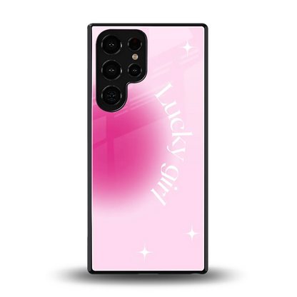 Lucky Girl Aesthetic back phone cover | glass case for samsung galaxy s25 ultra