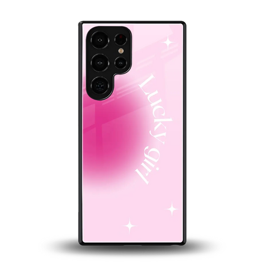 Lucky Girl Aesthetic back phone cover | glass case for samsung galaxy s26 ultra
