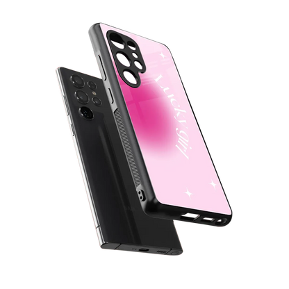 Lucky Girl Aesthetic sleek samsung galaxy s25 ultra cover with tempered glass back and TPU edges