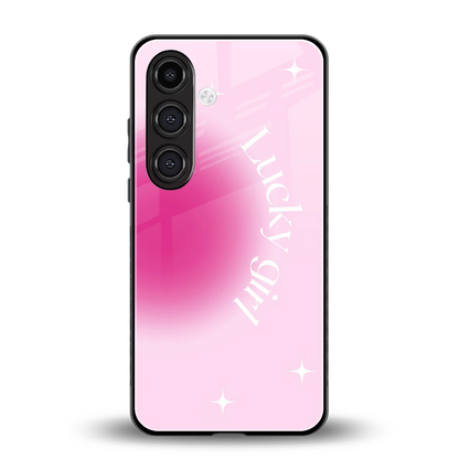 Lucky Girl Aesthetic back phone cover | glass case for samsung galaxy s24