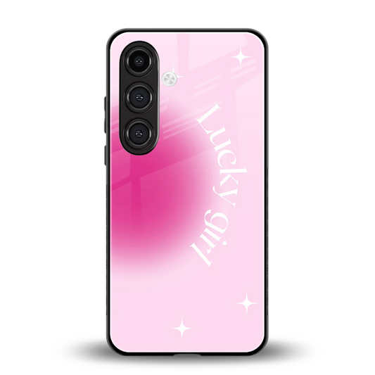 Lucky Girl Aesthetic back phone cover | glass case for samsung galaxy s24