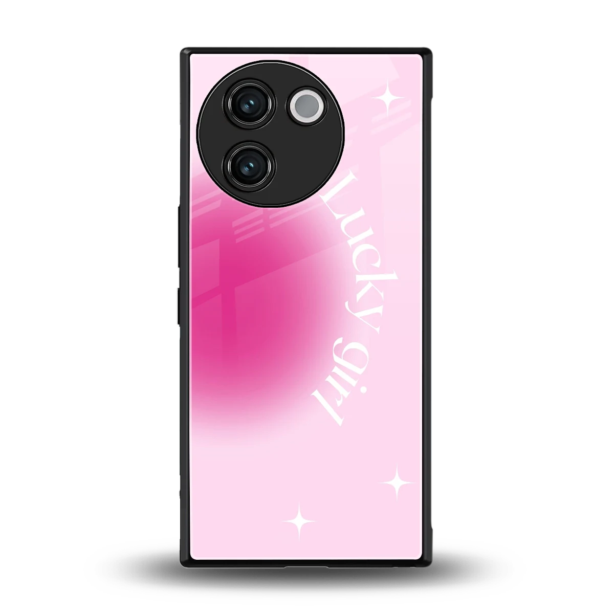 Lucky Girl Aesthetic back phone cover | glass case for vivo v30e