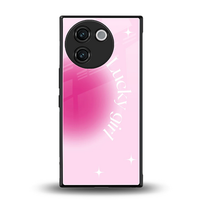 Lucky Girl Aesthetic back phone cover | glass case for vivo v30e