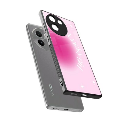 Lucky Girl Aesthetic sleek vivo v30e cover with tempered glass back and TPU edges
