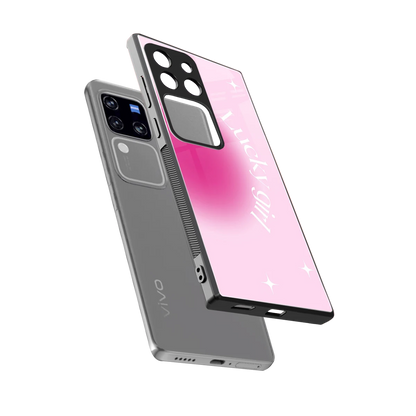 Lucky Girl Aesthetic sleekvivo v30 pro cover with tempered glass back and TPU edges