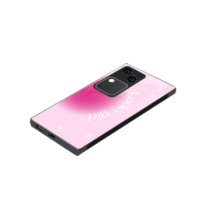 Lucky Girl Aesthetic stylish phone case for vivo v30 | glossy glass and slim fit