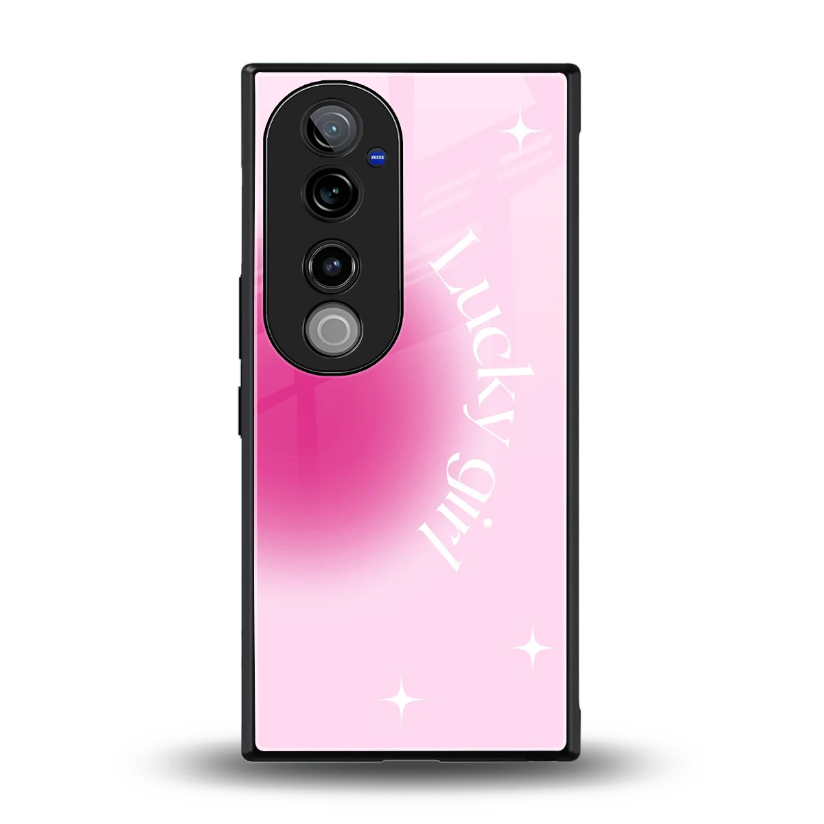Lucky Girl Aesthetic back phone cover | glass case for vivo v40 pro