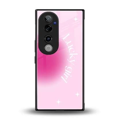 Lucky Girl Aesthetic back phone cover | glass case for vivo v40 pro
