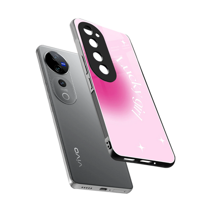 Lucky Girl Aesthetic sleek vivo v40 pro cover with tempered glass back and TPU edges