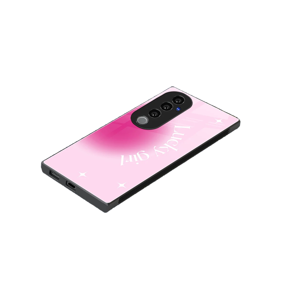Lucky Girl Aesthetic stylish phone case for vivo v40 pro | glossy glass and slim fit