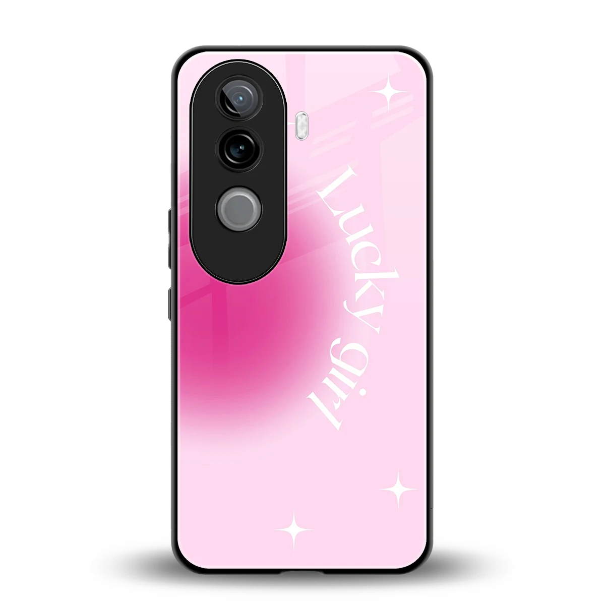 Lucky Girl Aesthetic back phone cover | glass case for vivo v40e