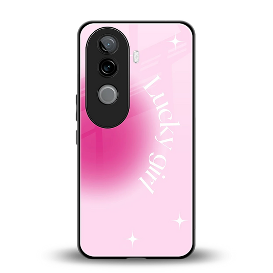 Lucky Girl Aesthetic back phone cover | glass case for vivo v40e