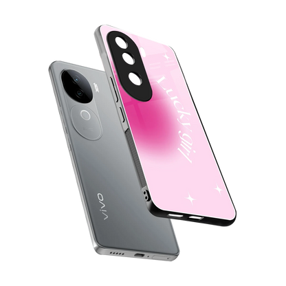 Lucky Girl Aesthetic sleek vivo v40e cover with tempered glass back and TPU edges