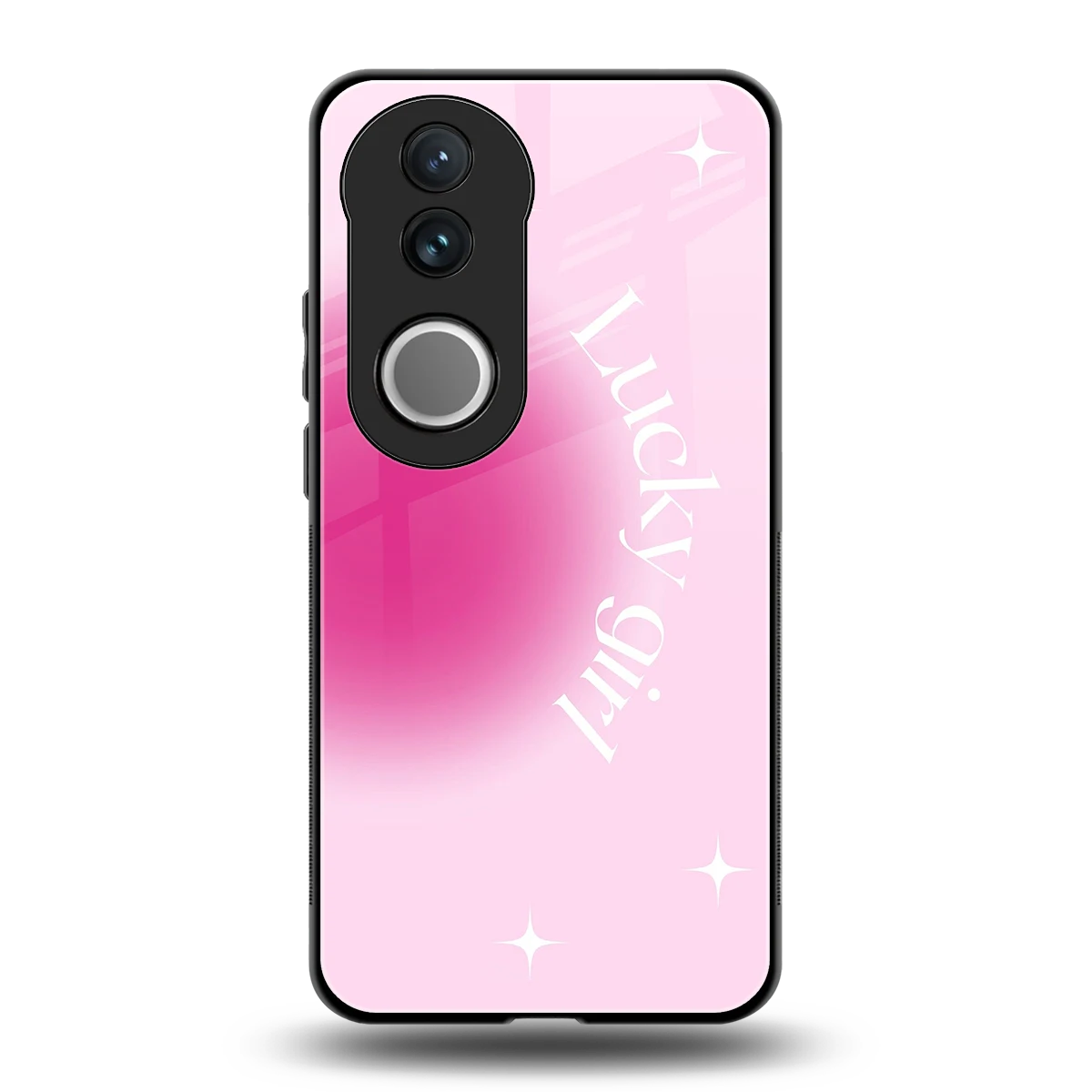 Lucky Girl Aesthetic back phone cover | glass case for vivo v50