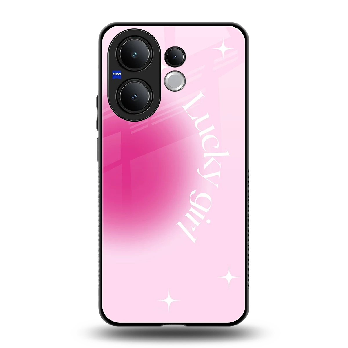Lucky Girl Aesthetic back phone cover | glass case for vivo v60