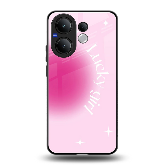 Lucky Girl Aesthetic back phone cover | glass case for vivo v60