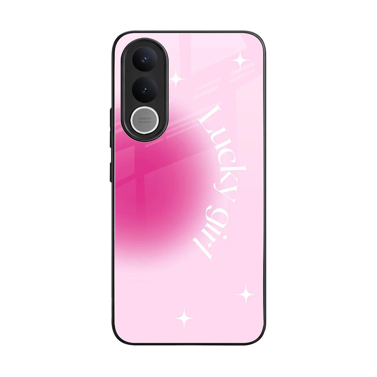 Lucky Girl Aesthetic back phone cover | glass case for vivo v70 fe