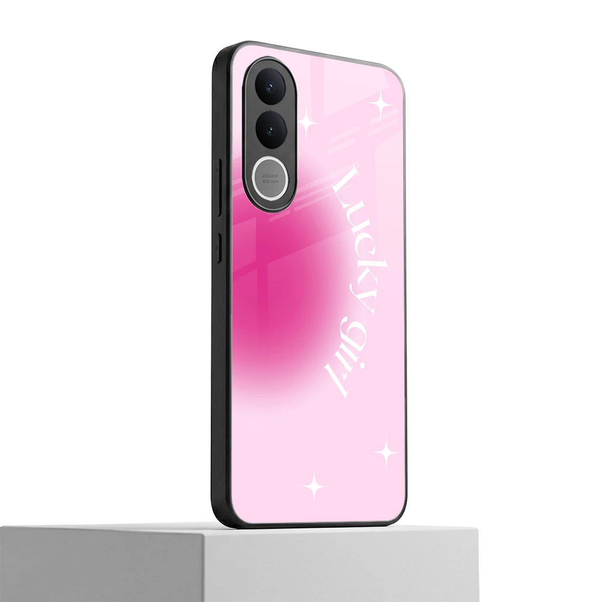 Lucky Girl Aesthetic vivo v70 fe mobile cover | shockproof glass phone case