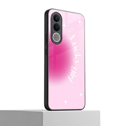 Lucky Girl Aesthetic vivo v70 fe mobile cover | shockproof glass phone case