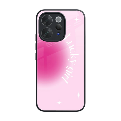 Lucky Girl Aesthetic back phone cover | glass case for vivo v70