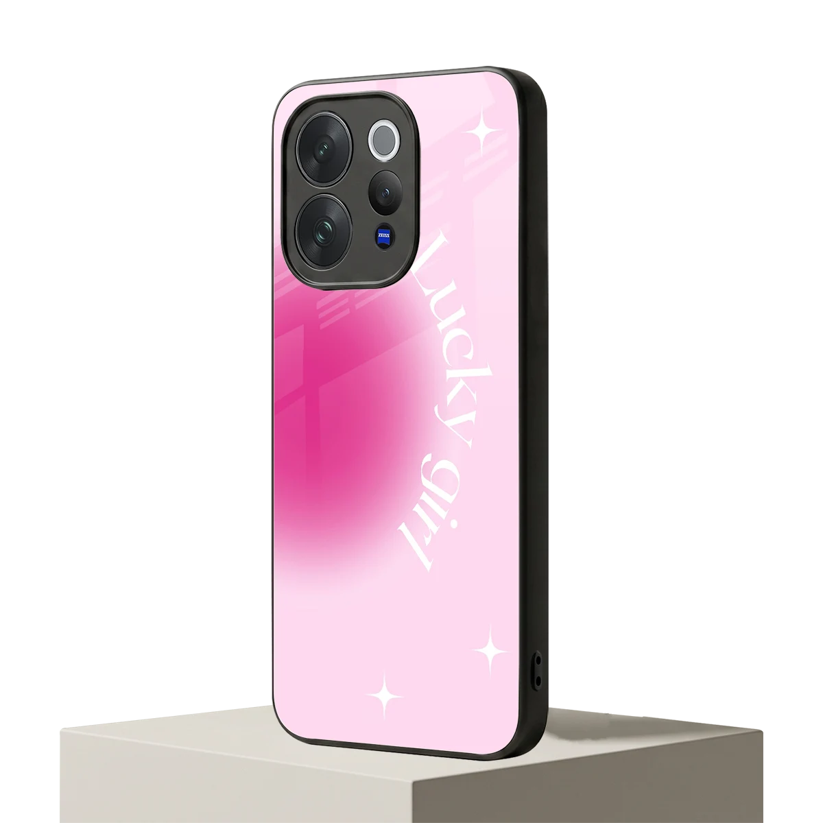 Lucky Girl Aesthetic vivo v70 mobile cover | shockproof glass phone case