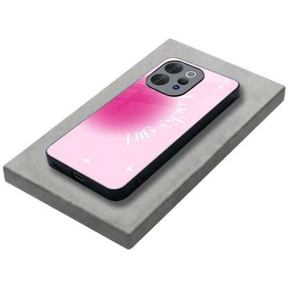 Lucky Girl Aesthetic stylish phone case for vivo v70 elite | glossy glass and slim fit