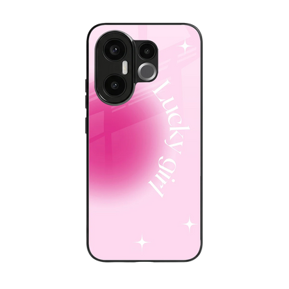 Lucky Girl Aesthetic back phone cover | glass case for vivo x200 fe