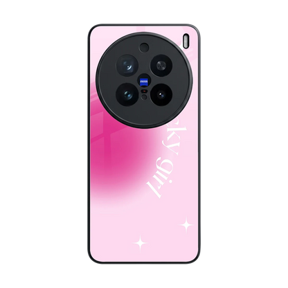 Lucky Girl Aesthetic back phone cover | glass case for vivo x200 pro