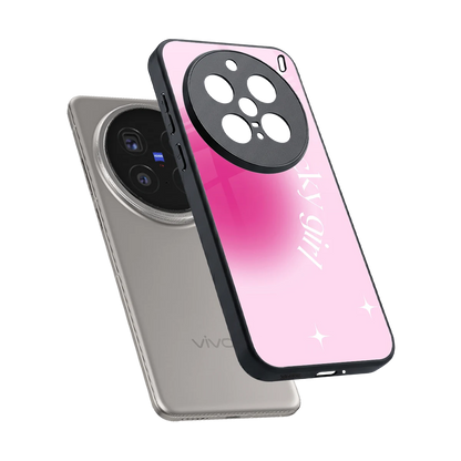 Lucky Girl Aesthetic sleek vivo x200 pro cover with tempered glass back and TPU edges