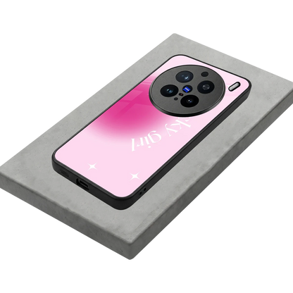 Lucky Girl Aesthetic stylish phone case for vivo x200 pro | glossy glass and slim fit