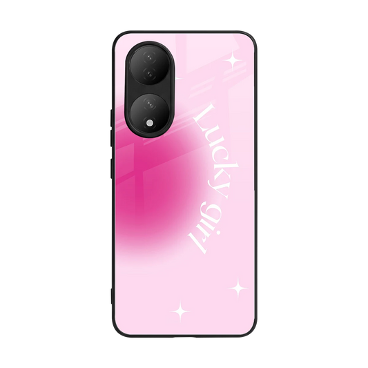 Lucky Girl Aesthetic back phone cover | glass case for Vivo-y100