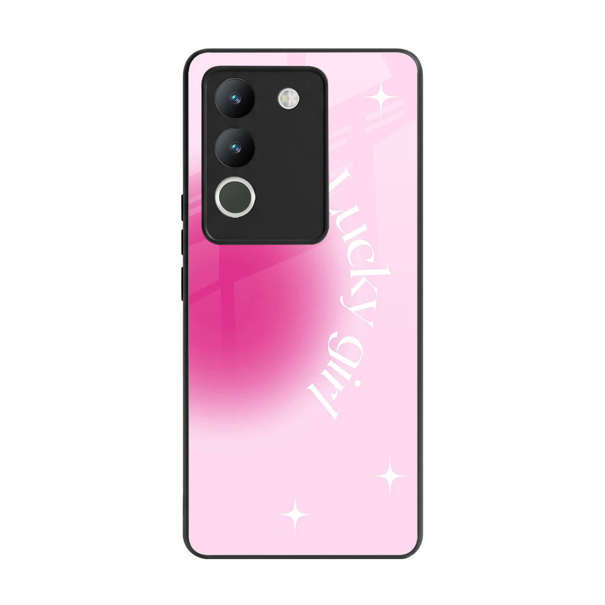 Lucky Girl Aesthetic back phone cover | glass case for vivo y200 5g