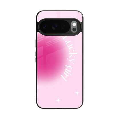 Lucky Girl Aesthetic back phone cover | glass case for google pixel 10 pro