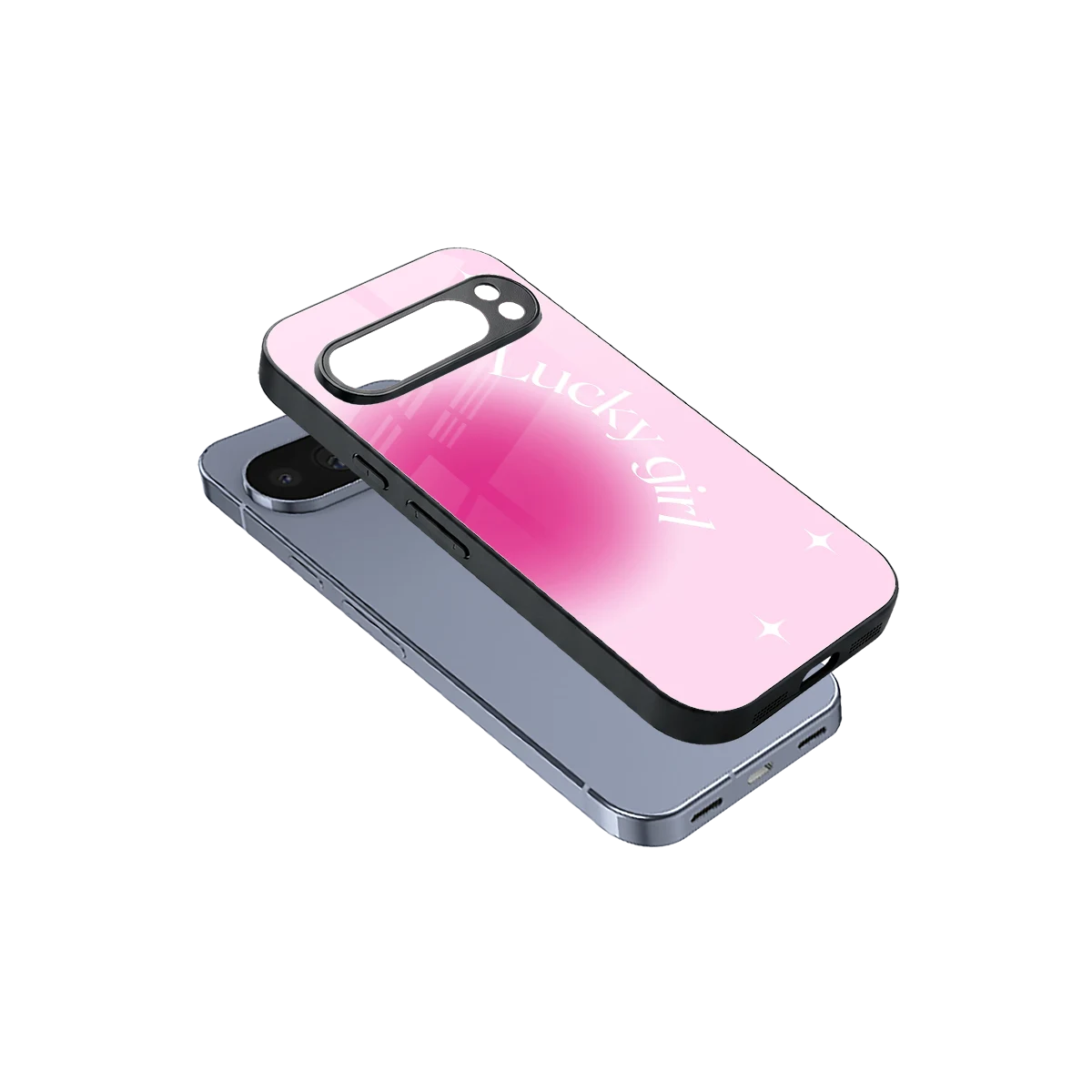 Lucky Girl Aesthetic sleek google pixel 10 pro cover with tempered glass back and TPU edges