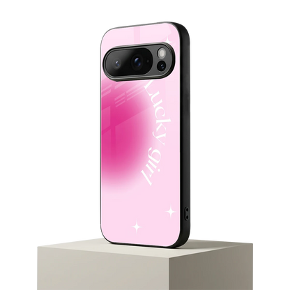 Lucky Girl Aesthetic google pixel 10 pro mobile cover | shockproof glass phone case