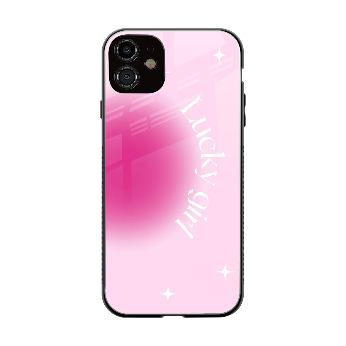 Lucky Girl Aesthetic back phone cover | glass case for iphone 11
