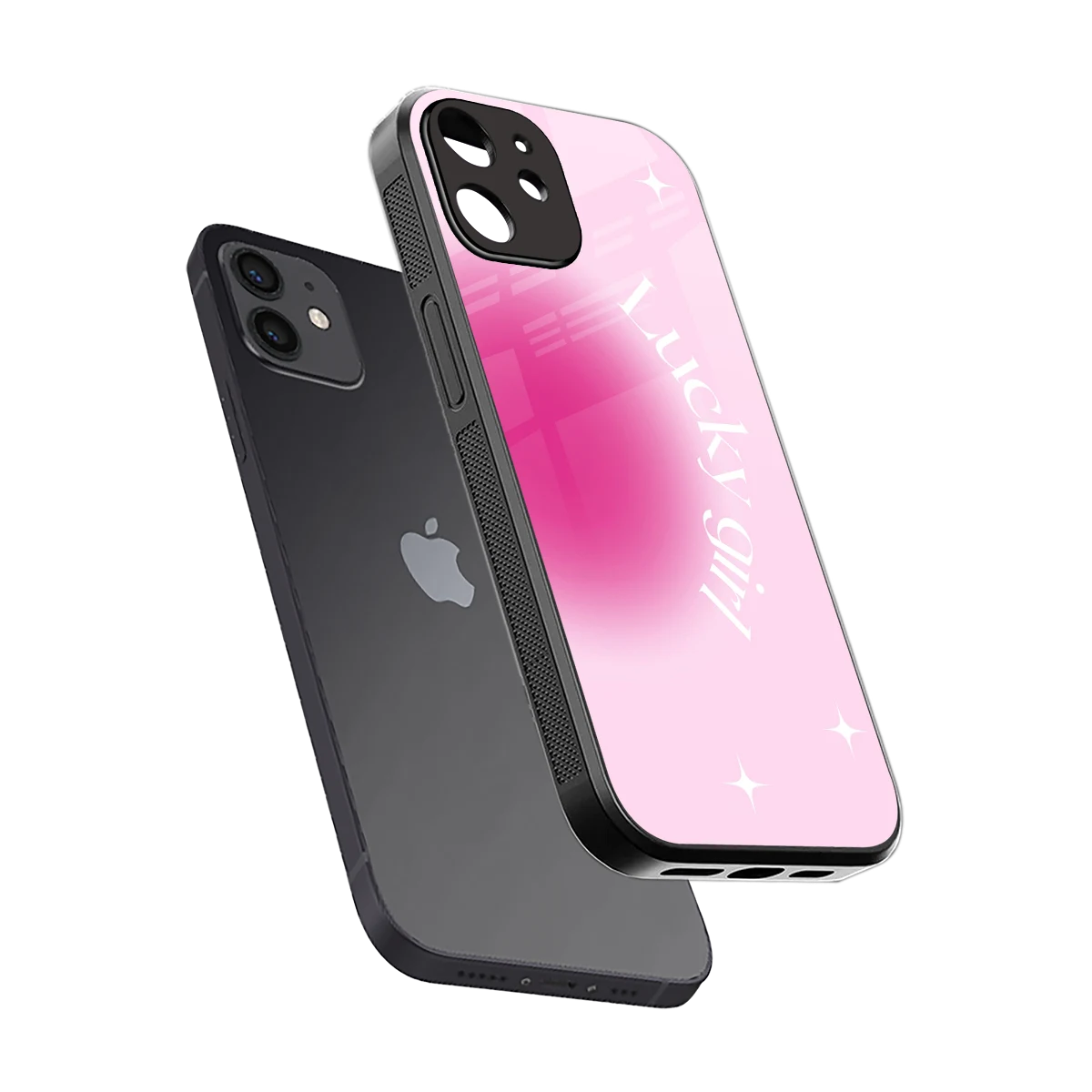 Lucky Girl Aesthetic sleek iphone 11 cover with tempered glass back and TPU edges