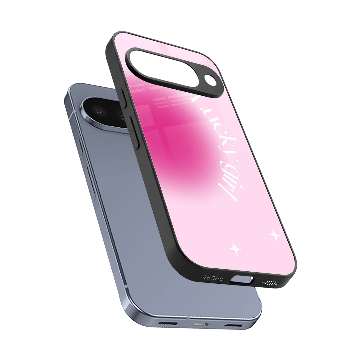 Lucky Girl Aesthetic sleek google pixel 10 cover with tempered glass back and TPU edges