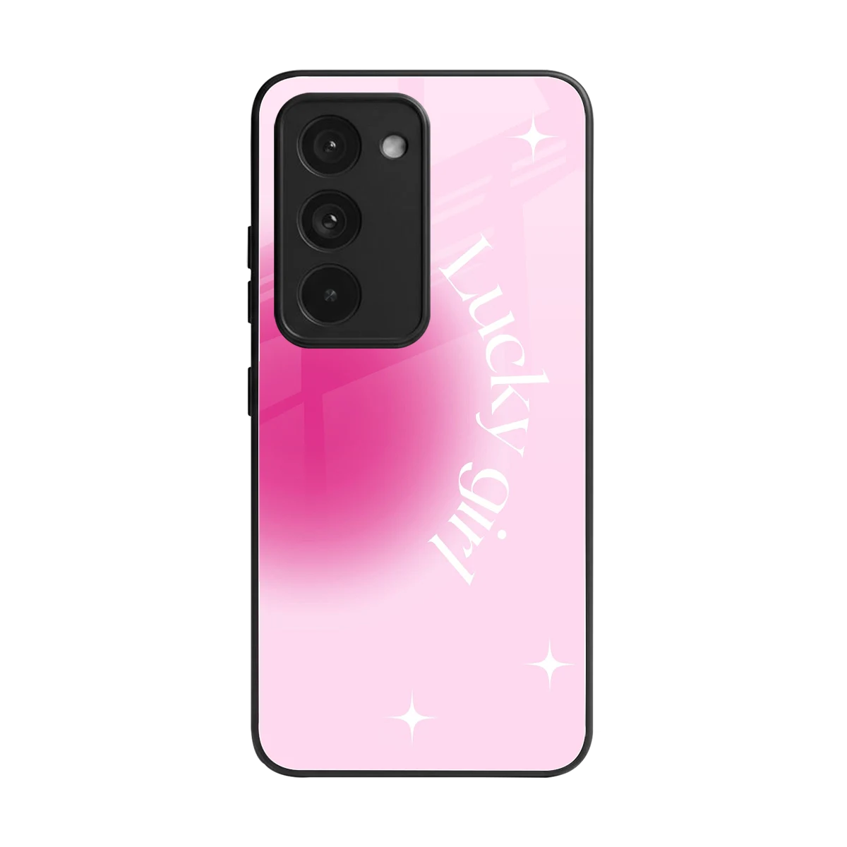 Lucky Girl Aesthetic back phone cover | glass case for redmi 15 5g