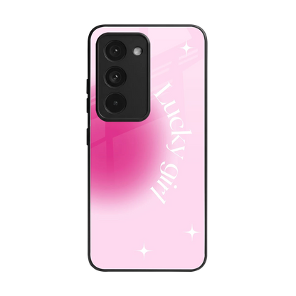 Lucky Girl Aesthetic back phone cover | glass case for redmi 15 5g