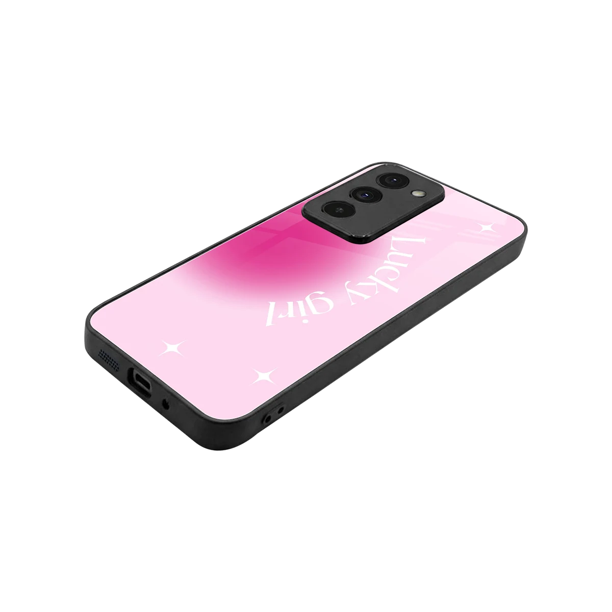 Lucky Girl Aesthetic stylish phone case for redmi 15 5g | glossy glass and slim fit