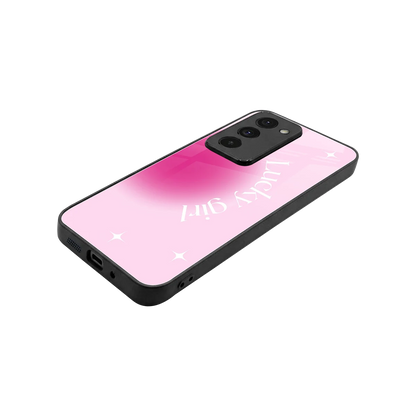 Lucky Girl Aesthetic stylish phone case for redmi 15 5g | glossy glass and slim fit