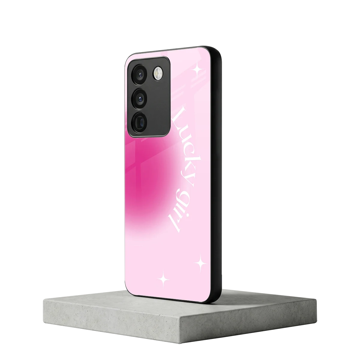 Lucky Girl Aesthetic vivo y200 5g mobile cover | shockproof glass phone case
