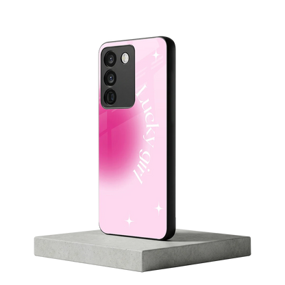 Lucky Girl Aesthetic vivo y200 5g mobile cover | shockproof glass phone case