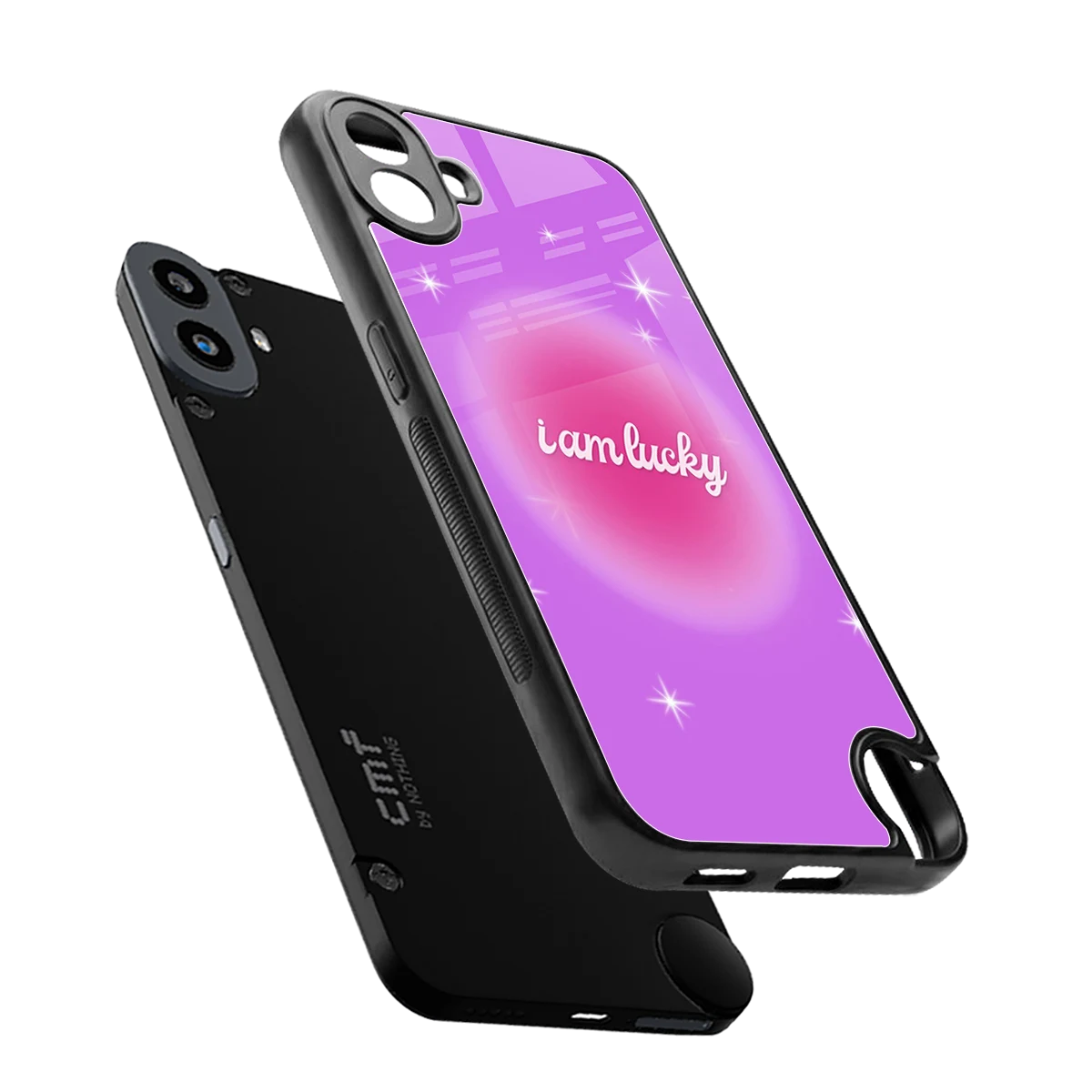 Lucky Me sleek cmf nothing phone 1 cover with tempered glass back and TPU edges