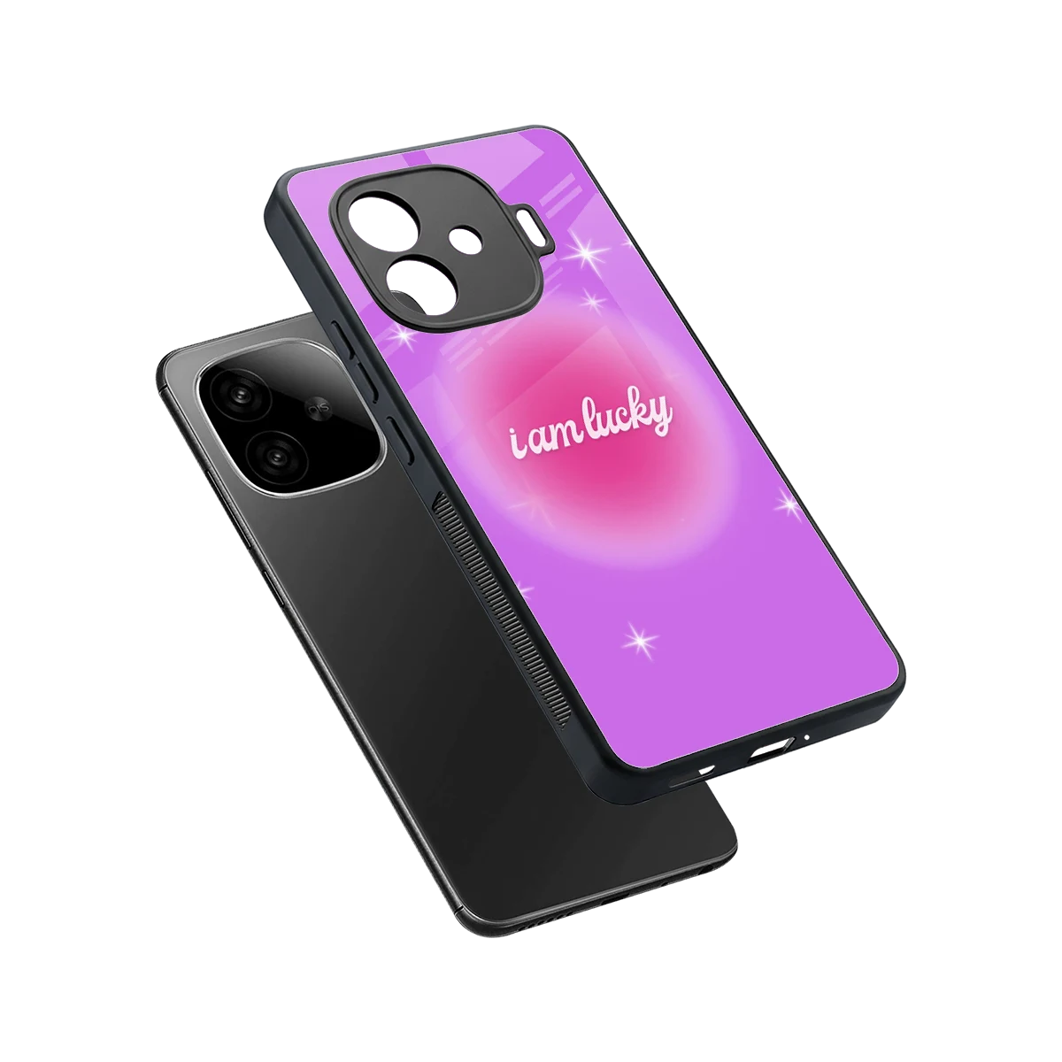 Lucky Me sleek iqoo neo 10r 5g cover with tempered glass back and TPU edges