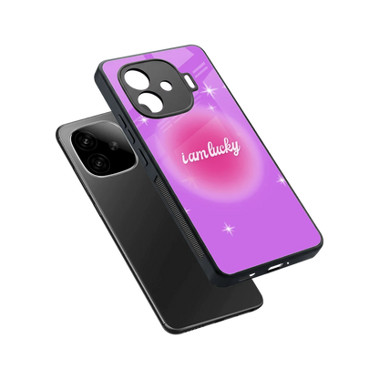 Lucky Me sleek iqoo neo 10r 5g cover with tempered glass back and TPU edges