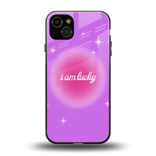 Lucky Me back phone cover | glass case for iphone 15 plus