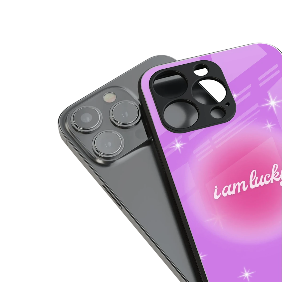 Lucky Me stylish phone case for iphone 15 plus | glossy glass and slim fit