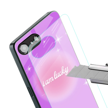 Lucky Me stylish phone case for iphone 16e | glossy glass and slim fit